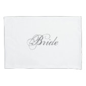 Housse D'oreillers Élégant Script Romantique Mariée Mariage blanc (devant)