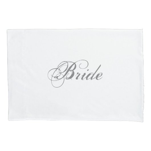 Housse D'oreillers Élégant Script Romantique Mariée Mariage blanc (devant)