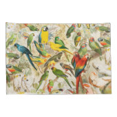 Housse D'oreillers Élégant Vintage Oiseaux tropicaux Parrots (Dos-Droit)