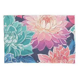 Housse D'oreillers Elégante Dahlia Fleurs colorées sur Arrière - plan