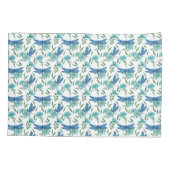 Housse D'oreillers Élégante libellule botanique florale et bleue (Dos)