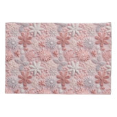 Housse D'oreillers Élégants flocons de neige roses et bleus Noël (Dos)