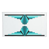 Housse D'oreillers Éléments Art déco en vert turquoise (Dos-Droit)