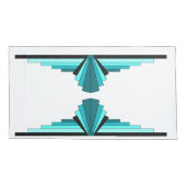 Housse D'oreillers Éléments Art déco en vert turquoise (Dos-gauche)