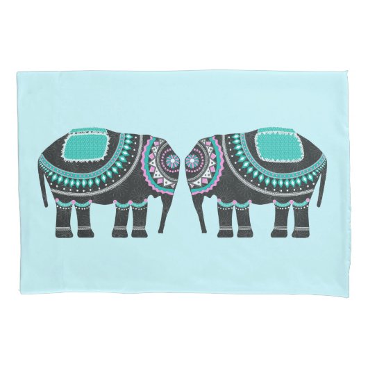 Housse D'oreillers Eléphant Orné Décoratif, Coo Design (devant)