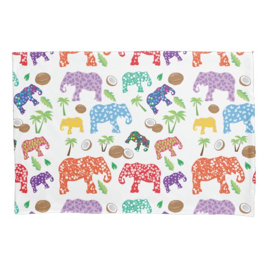Housse D'oreillers Éléphants tropicaux (devant-gauche)