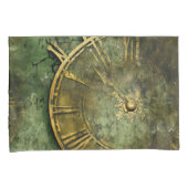 Housse D'oreillers Émeraude Green Rustic Steampunk Horloge (12) (devant-Droit)