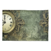 Housse D'oreillers Émeraude Green Rustic Steampunk Horloge (4) (Dos-gauche)