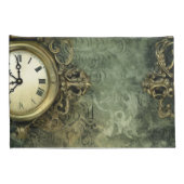 Housse D'oreillers Émeraude Green Rustic Steampunk Horloge (4) (Dos-Droit)
