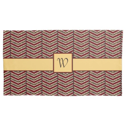 Housse D'oreillers Empreinte de léopard Chevron Coussin Coque (devant)