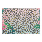 Housse D'oreillers Empreinte de léopard de Parties scintillant floral (Dos-Droit)