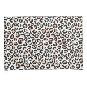 Housse D'oreillers Empreinte de léopard noir blanc Peach (devant-Droit)