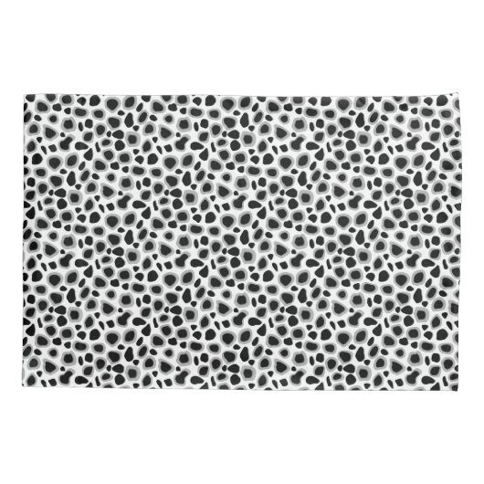 Housse D'oreillers Empreinte de léopard - noir et blanc (Dos)