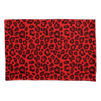 Empreinte de léopard noir et rouge chic