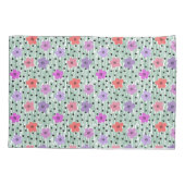 Housse D'oreillers Empreinte florale rose et violet (Dos)