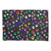 Housse D'oreillers Empreintes de pattes colorés (devant)