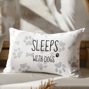 Housse D'oreillers Empreintes de pattes de chambre à thème chien dorm