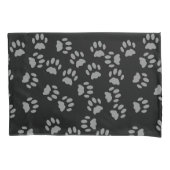 Housse D'oreillers Empreintes de pattes de chat Motif Coussin noir et (devant-gauche)