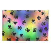 Housse D'oreillers Empreintes de pattes de chien Rainbow Coussin Coqu (Dos)