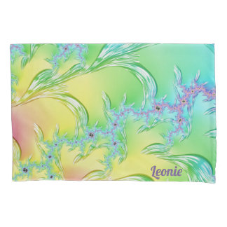 Housse D'oreillers ~ en pastel de glaçons de fractale de LEONIE~ de ~