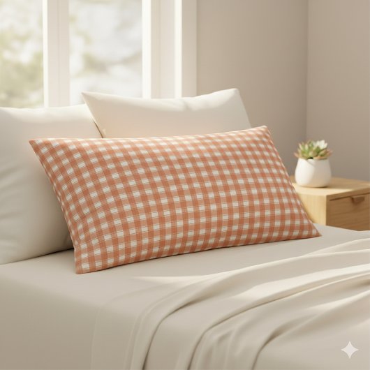 Housse D'oreillers En vichy classique orange
