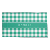 Housse D'oreillers En vichy Rustique Vert Plaid (Dos)
