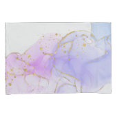 Housse D'oreillers Encre d'alcool rose, pourpre et bleu (devant-Droit)