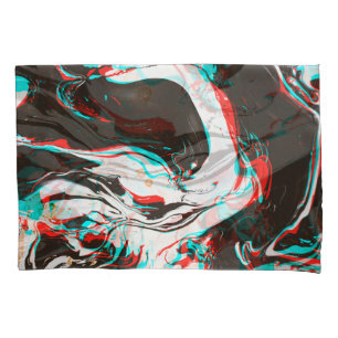 Housse D'oreillers Encre Marbrée : Texture Glitch Distortie.