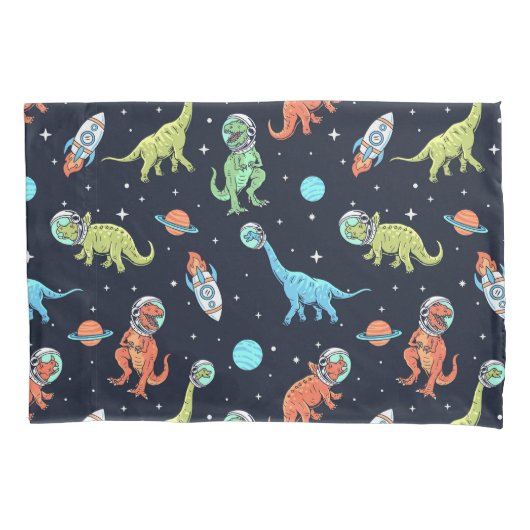 Housse D'oreillers Enfants Dinosaur Astronaut Motif (devant-gauche)
