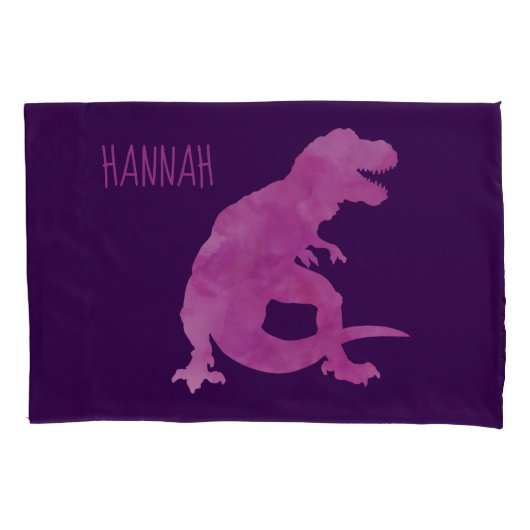 Housse D'oreillers Enfants Dinosaure Personnalisé Silhouette Purple P (devant)
