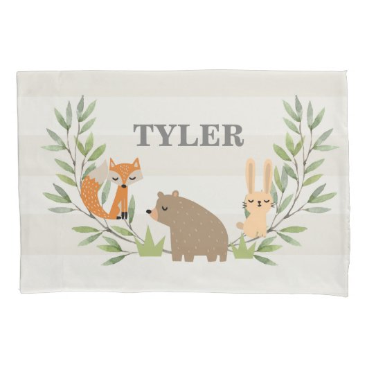 Housse D'oreillers Enfants Pillowcase de bois personnalisé (devant)