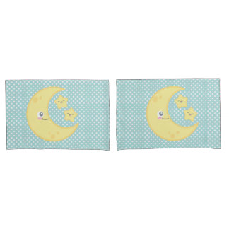 Housse D'oreillers Ensemble de Coques Coussins Kawaii Moon & Stars