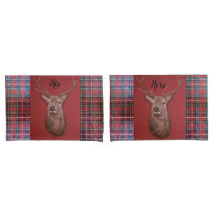 Housse D'oreillers Ensemble rouge des montagnes de caisse de coussin