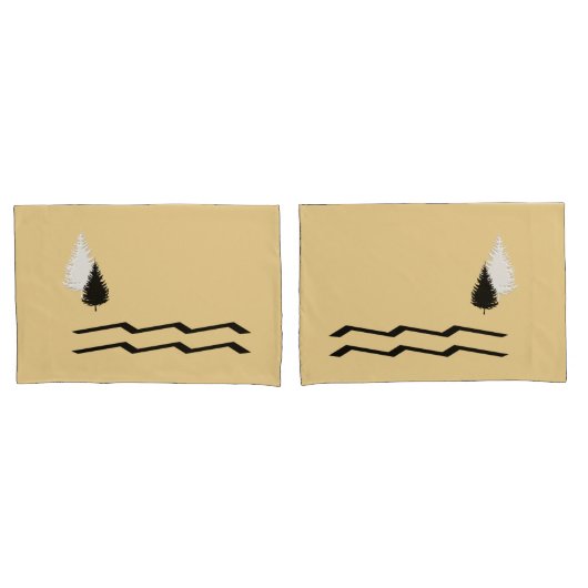 Housse D'oreillers Ensemble unique d'arbustes rustiques/de rivière (devant-Set)