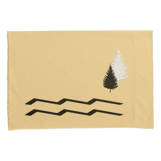 Housse D'oreillers Ensemble unique d'arbustes rustiques/de rivière (devant-Droit)