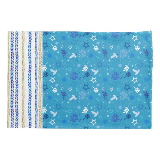 Housse D'oreillers Enveloppe cadeau Hanoukka réutilisable - Sac bleu (Dos)