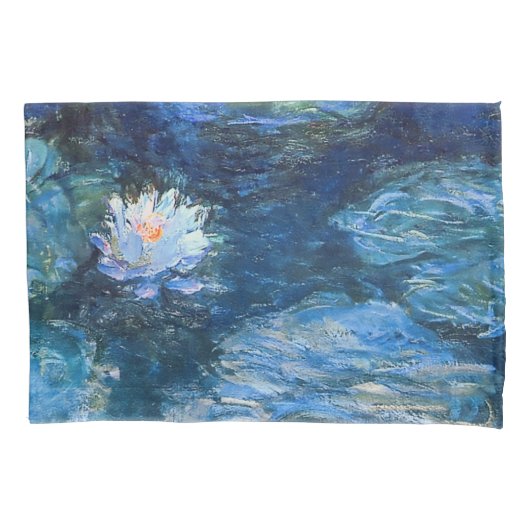 Housse D'oreillers Etang Lily en Blue Monet Art (devant)