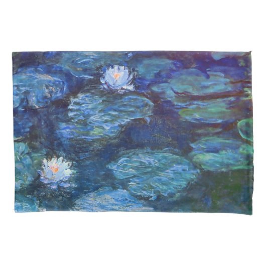 Housse D'oreillers Etang Lily en Blue Monet Art (devant)