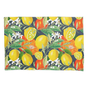 Housse D'oreillers Été, agrus, boho, bohème, floral méditerranée