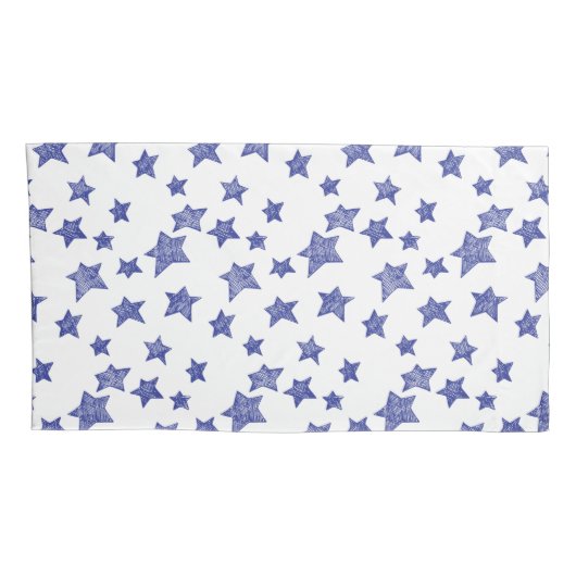 Housse D'oreillers étoiles de Noël dessinées à la main (Dos-Droit)