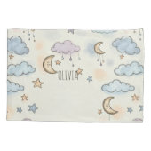 Housse D'oreillers Étoiles rêveuses, lunes et nuages duveteux (Dos)