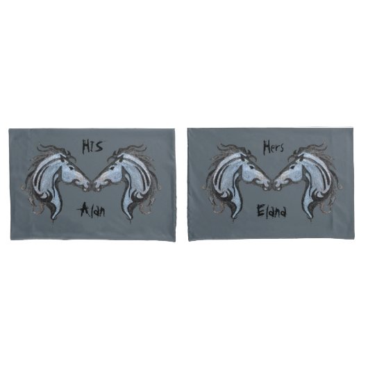 Housse D'oreillers Étonnant Cheval Design paire de Coques Coussin (devant-Set)