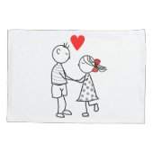 Housse D'oreillers Étui de coussin pour couple mignon (Dos)