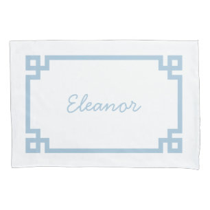 Housse D'oreillers Étui de coussin standard à monogramme à clé grecqu