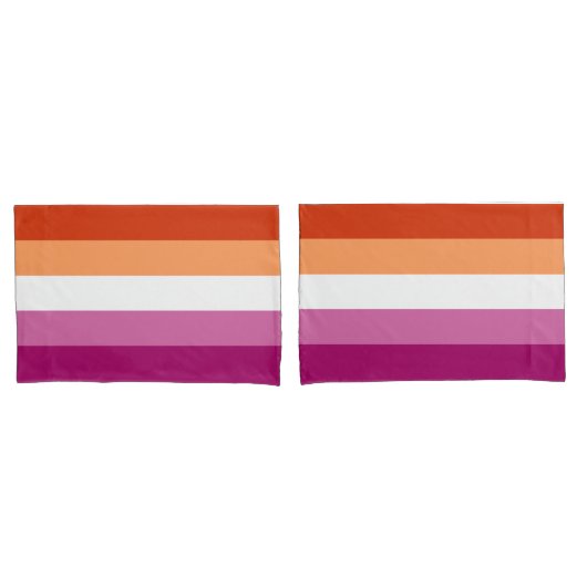 Housse D'oreillers Étui de coussin standard drapeau lesbien (devant-Set)