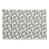 Housse D'oreillers Eucalyptus Verdure Botanique Vert Blanc Tendance  (Dos-Droit)