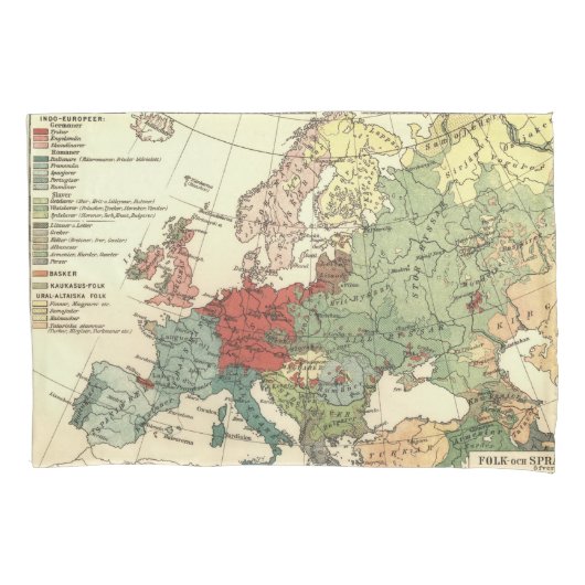 Housse D'oreillers Europe Carte Pays Antique Mondiale (devant)