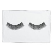 Housse D'oreillers Eyelashes Noirs en blanc (Dos-gauche)