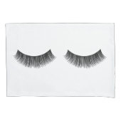 Housse D'oreillers Eyelashes Noirs en blanc (devant-gauche)