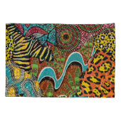 Housse D'oreillers Fabric africain : Patchwork d'animaux sauvages. (Dos)